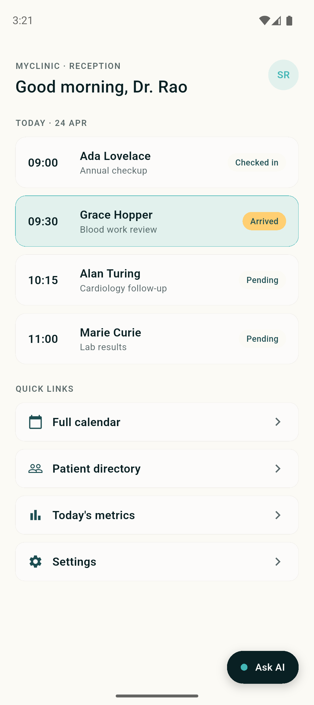 Flutter host with Ask AI pill