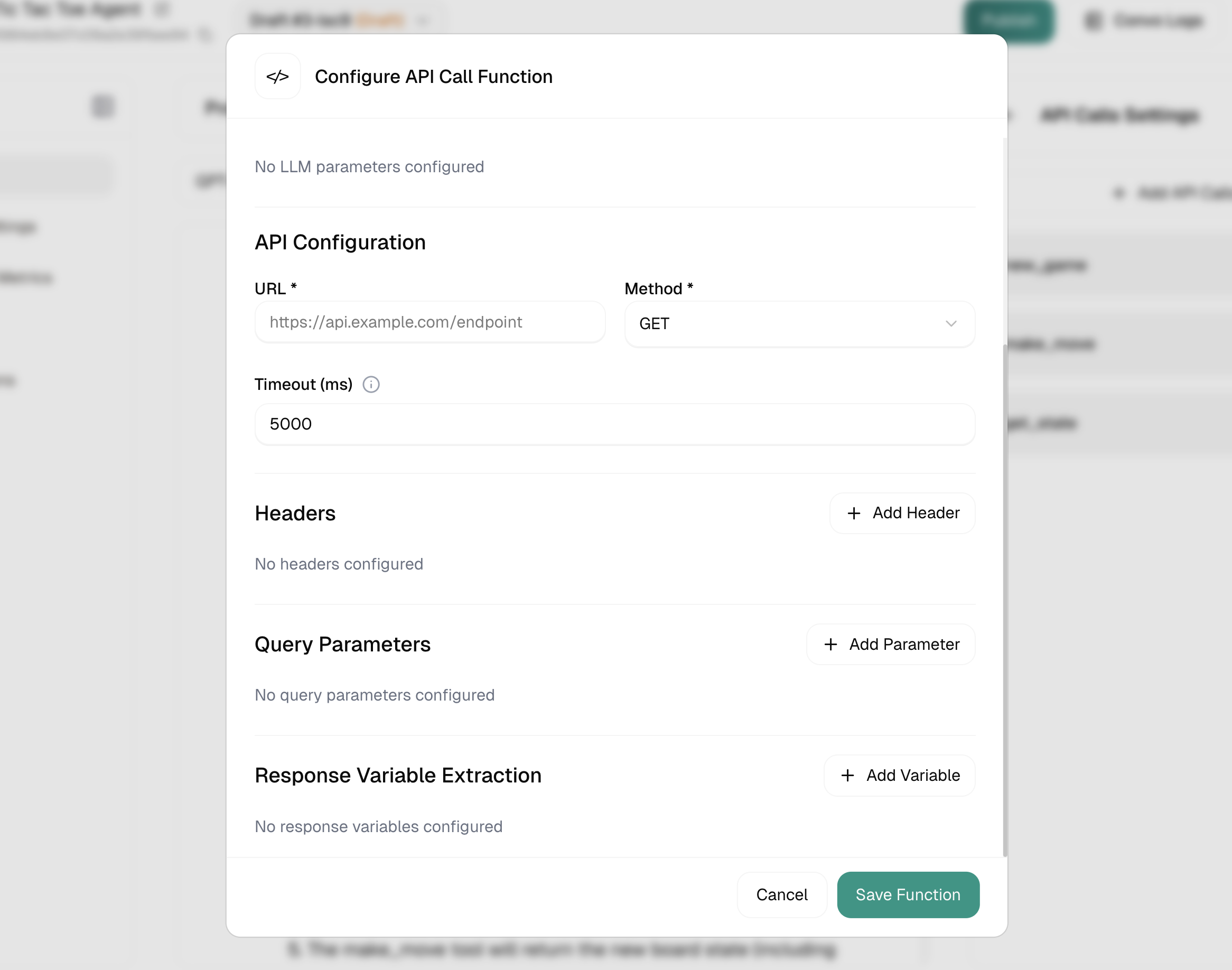 API call advanced setup