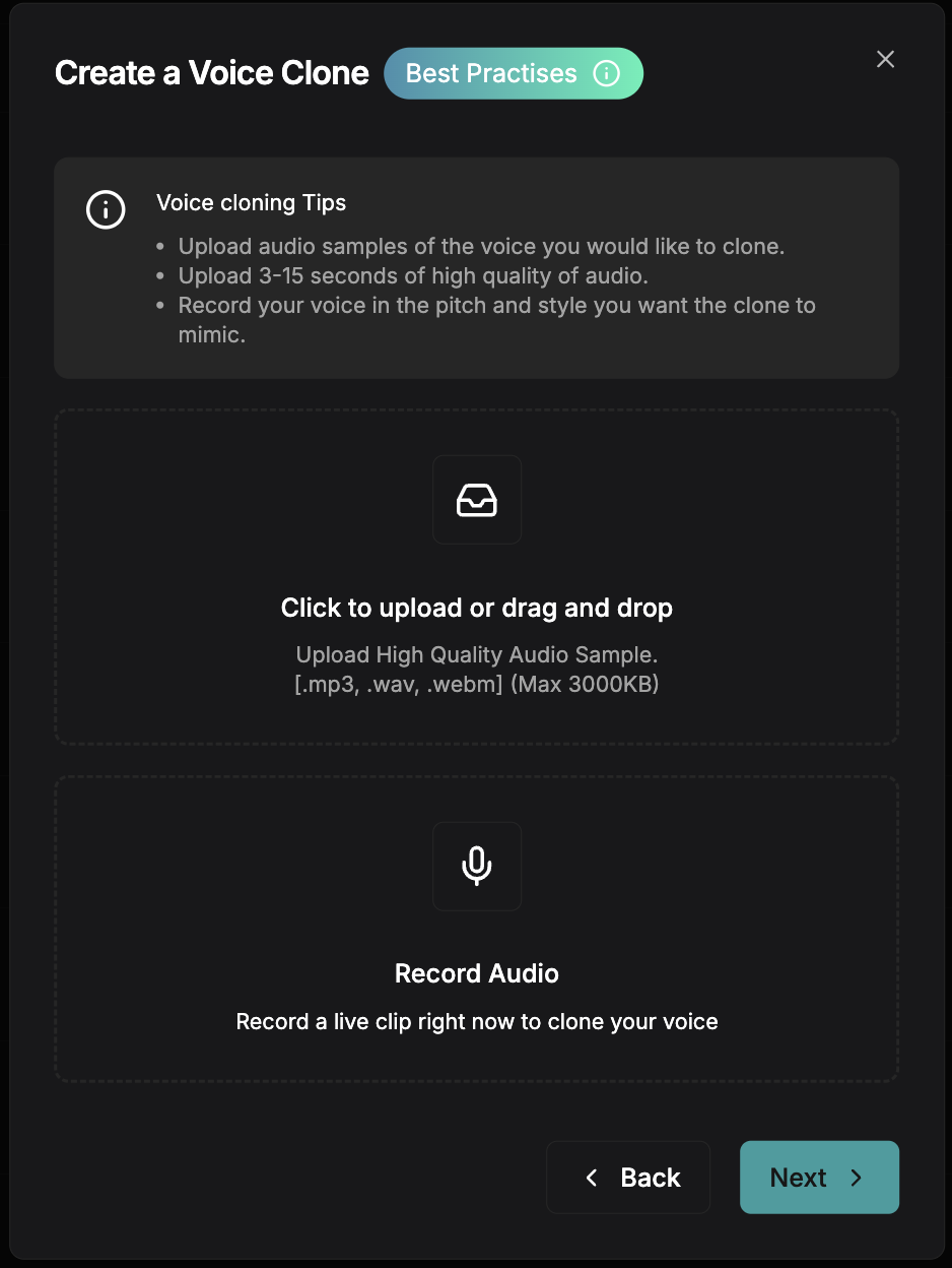 Upload your clean reference audio