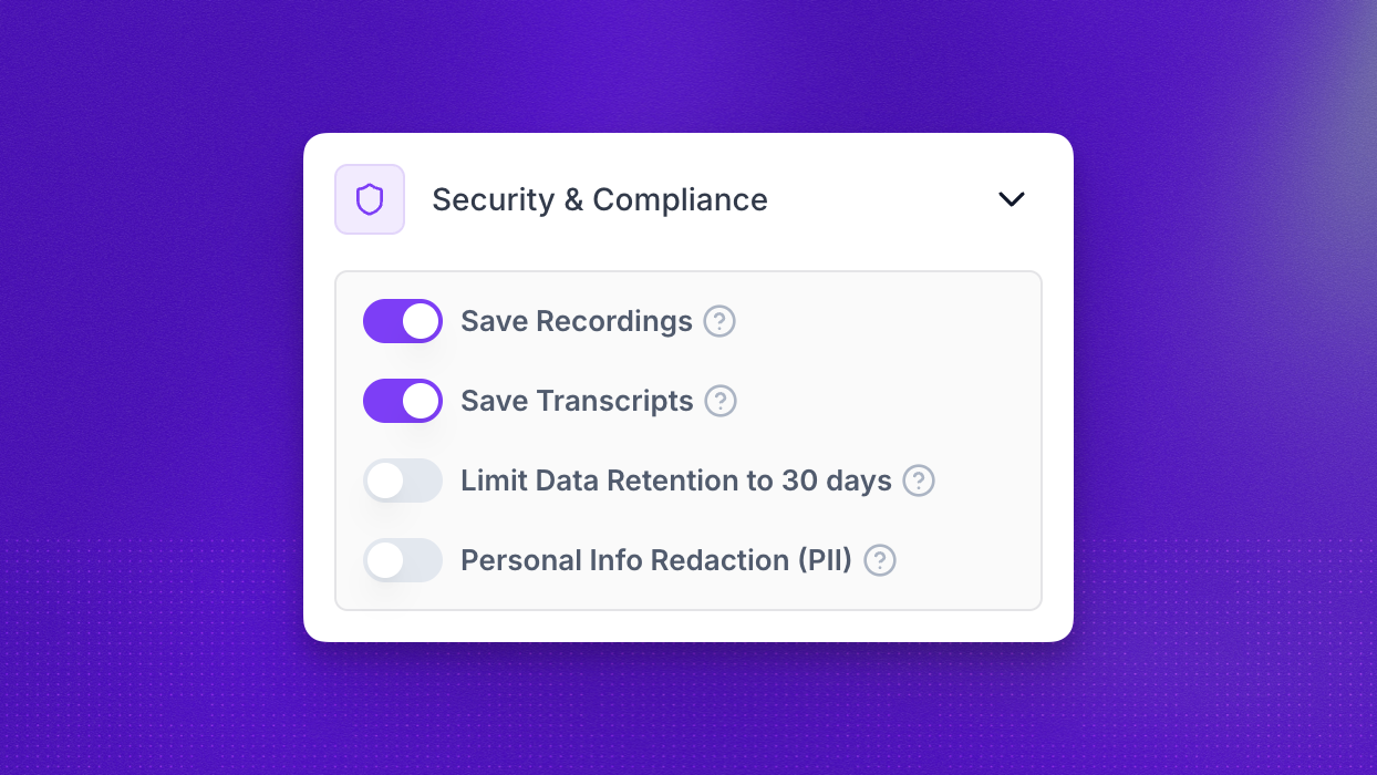 Security & Compliance settings
