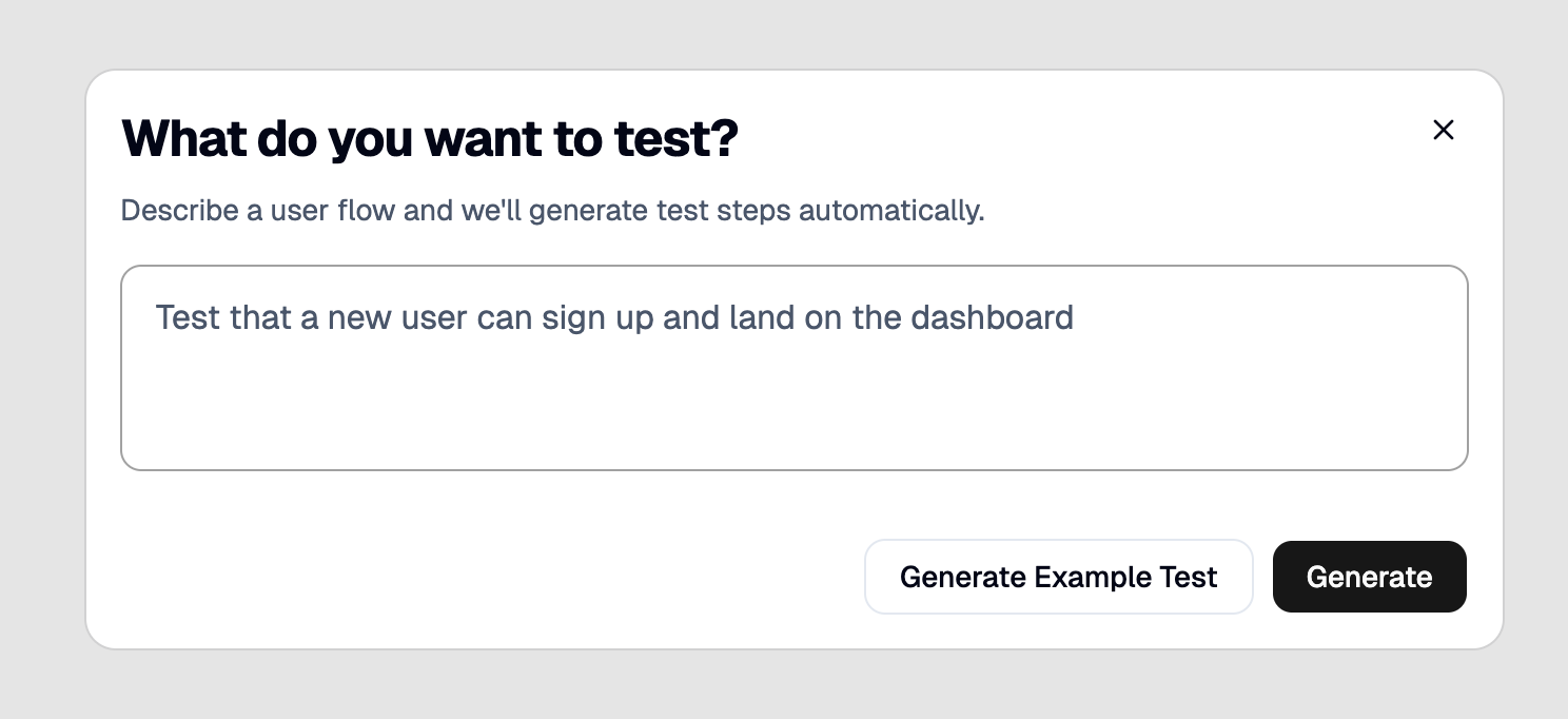 Creating a new test