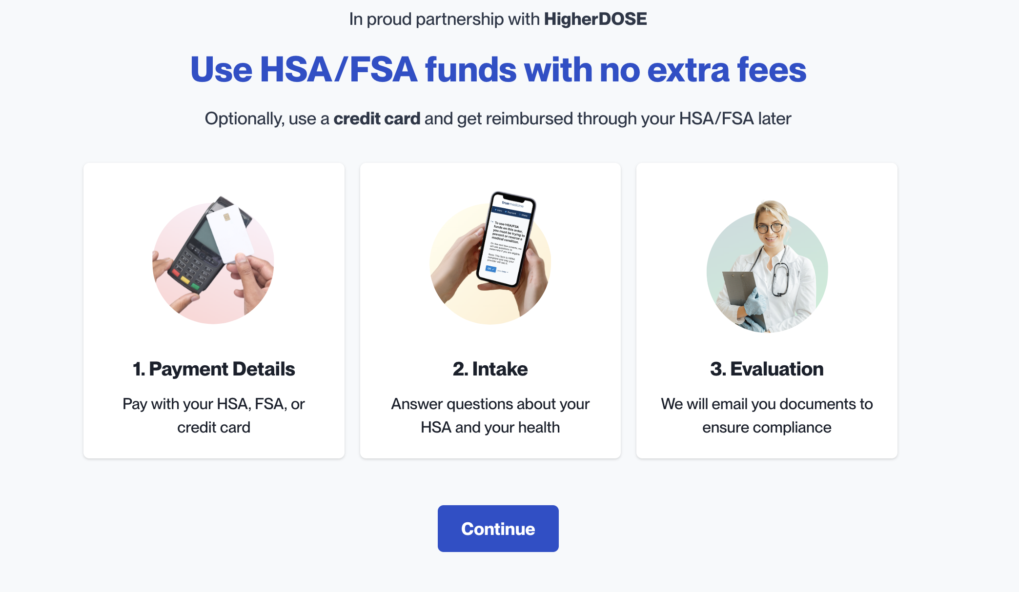 Truemed qualification and payment page