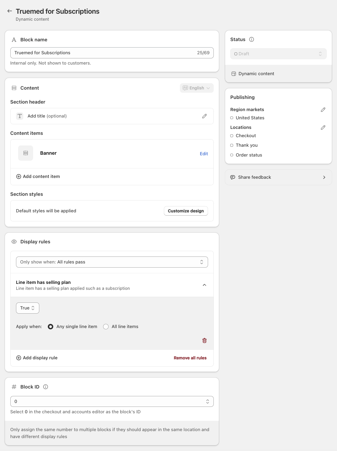 Checkout Blocks subscription banner example