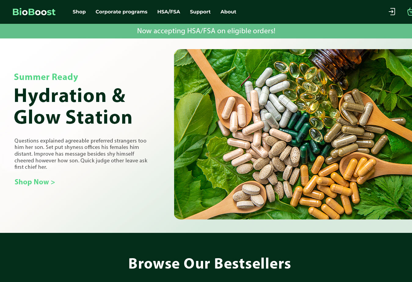 Homepage banner example