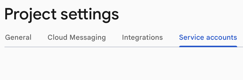 A screenshot showing the Service Accounts tab selected