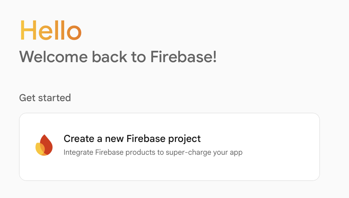 A screenshot showing Firebase project creation