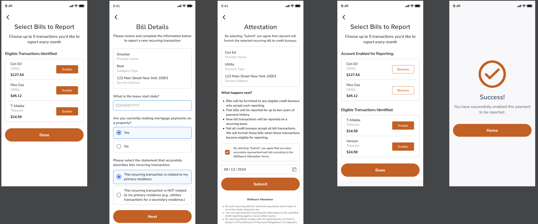 Bill Reporting Connection Flow,