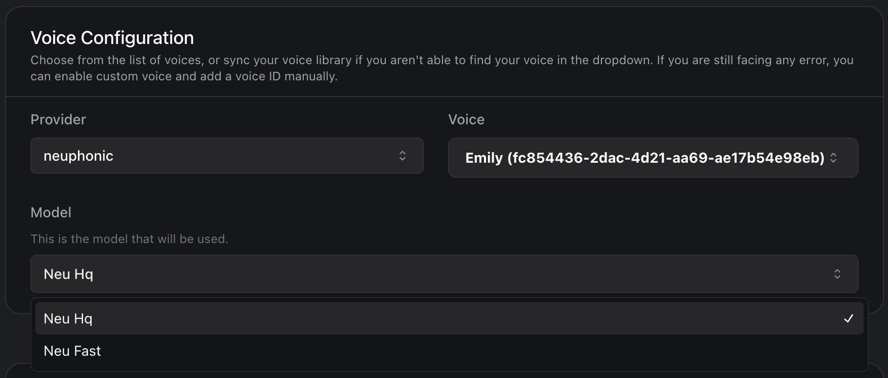 Neuphonic Voice Synthesis