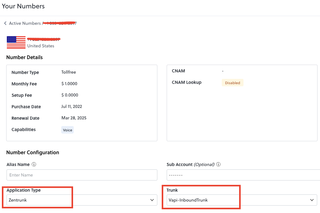 Attach Number to Inbound Trunk