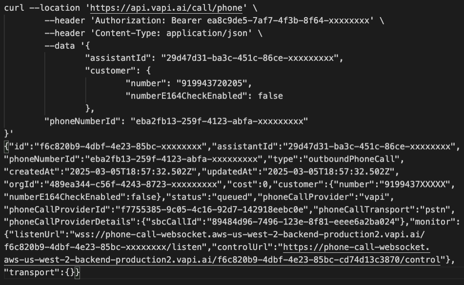 Outbound Call Response