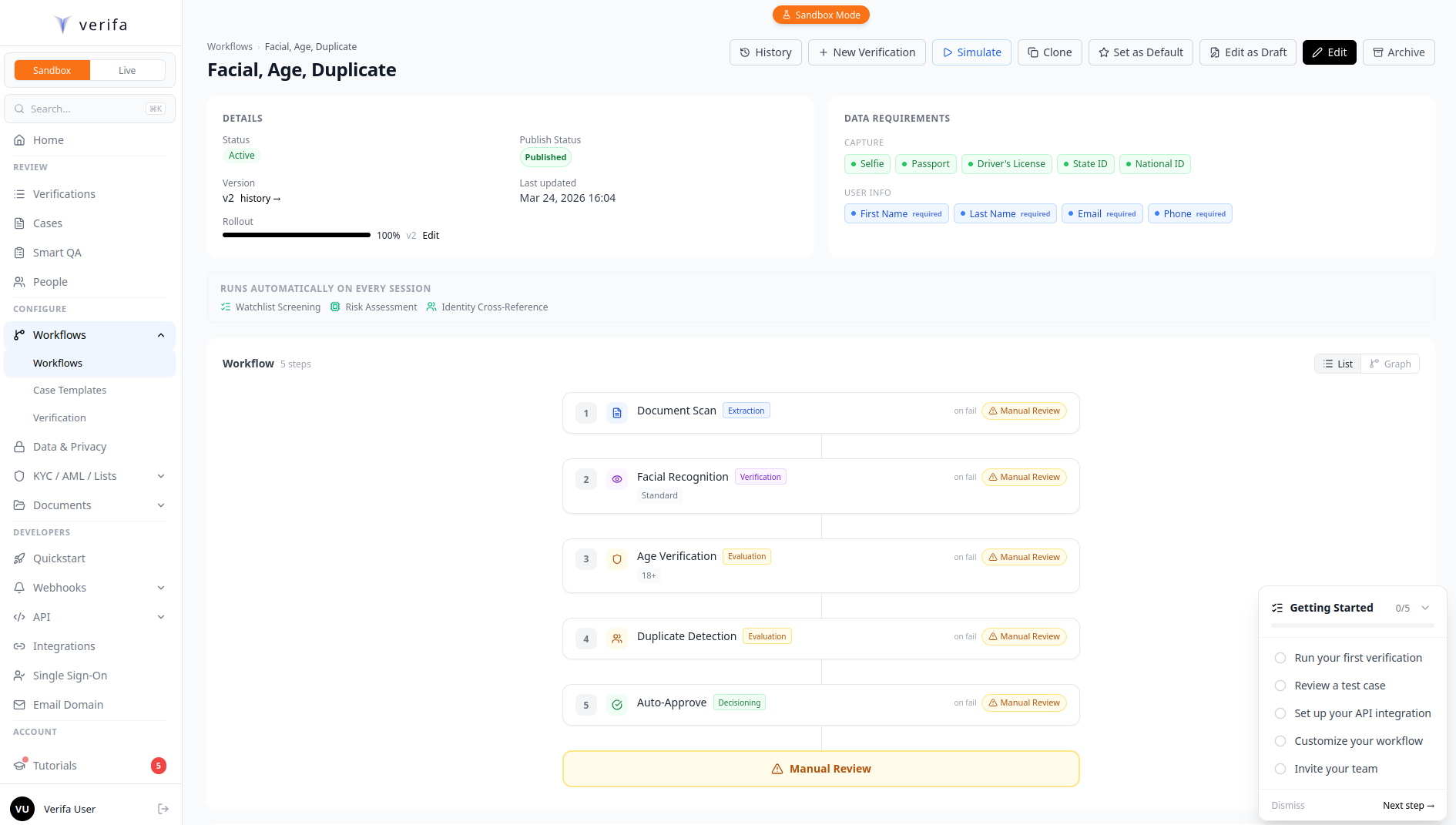 Published workflow — v2, 100% rollout