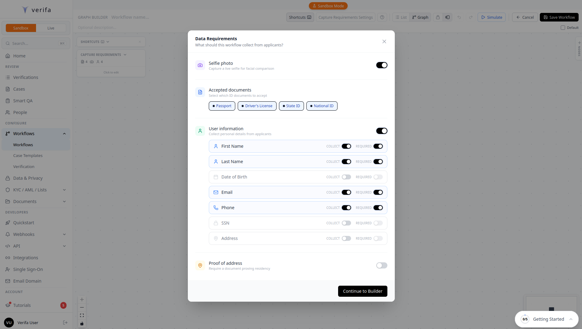 User information fields — First Name, Last Name, Email, Phone all required