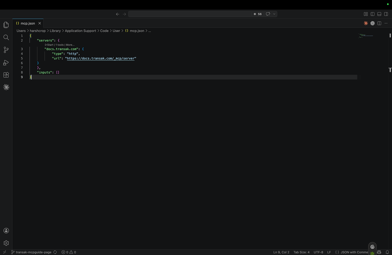 Add the Transak MCP Server Add the Transak MCP Server