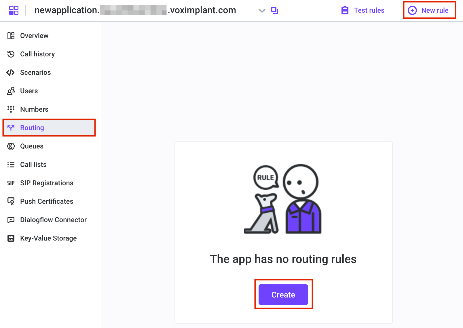 Create a routing rule