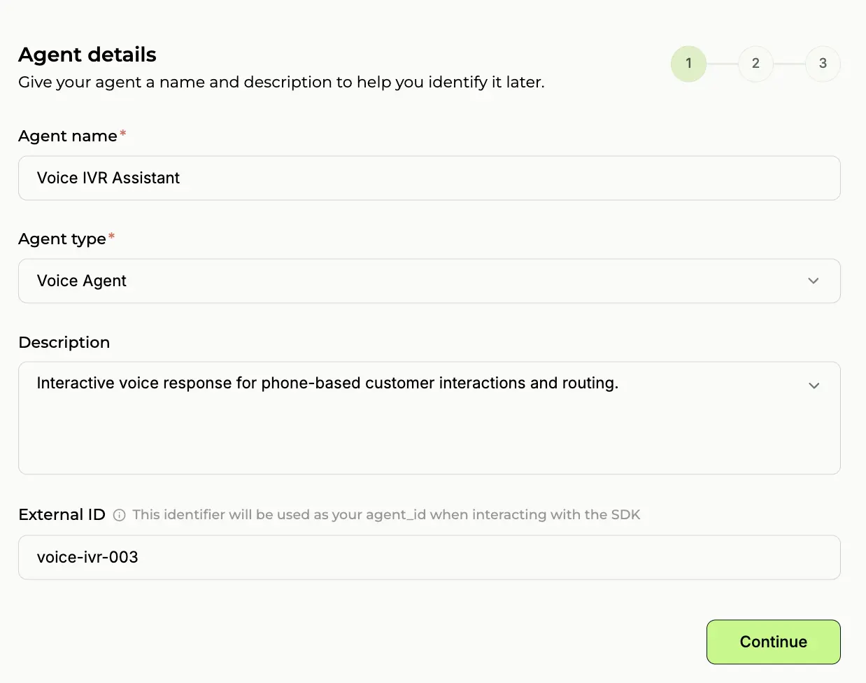 Voice Agent Setup Form